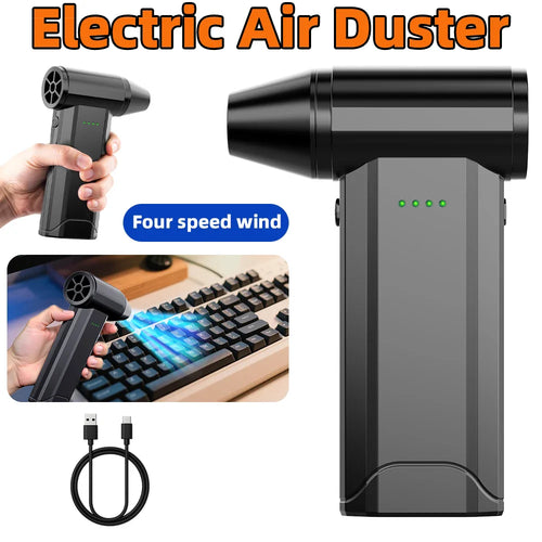 130,000 RPM Ultra-Portable Turbo Jet Fan 200G Thrust | 52M/S High Speed 2X2500Mah Batteries Type-C Fast Charging Brushless Desig